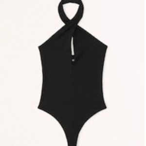 Abercrombie Double-Layered Seamless Fabric Halter Cutout Bodysuit